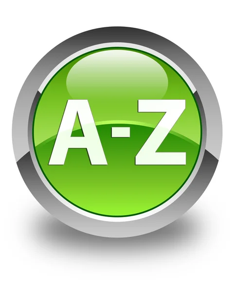 A to Z glossy green round button — Stock Photo, Image