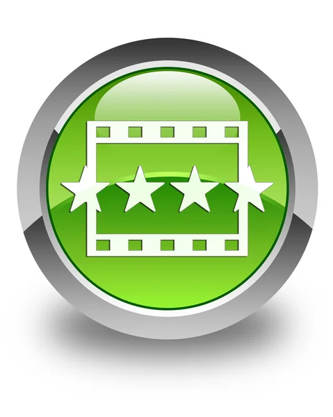 Ícone de comentários de filme brilhante botão redondo verde — Fotografia de Stock