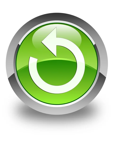 Refresh arrow icon glossy green round button — Stock Photo, Image