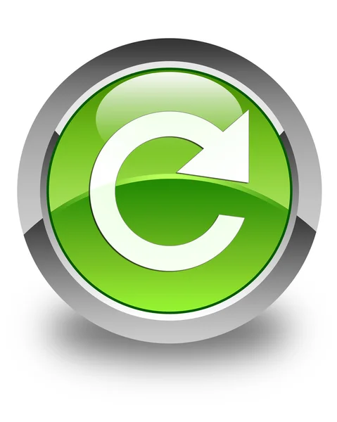 Reply rotate icon glossy green round button — Stock Photo, Image