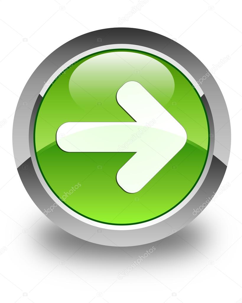 Next arrow icon glossy green round button