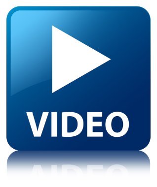 Video parlak mavi kare düğme yansıyan