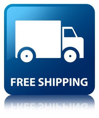 Ücretsiz nakliye parlak mavi kare düğme yansıyan