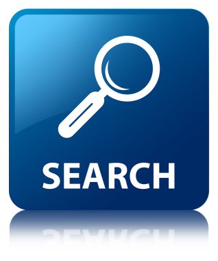 Arama parlak mavi kare düğme yansıyan