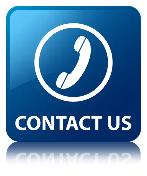 Bize ulaşın (telefon simgesi) parlak mavi yansıyan kare düğme
