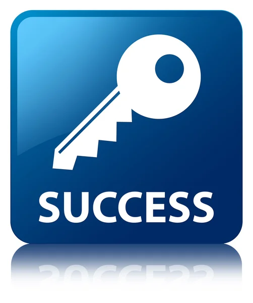 Кнопка Success (ключевая иконка) сине-голубого цвета — стоковое фото
