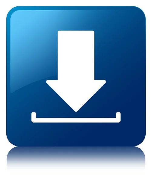 Stáhnout ikonu lesklý modrý odraženého čtvercové tlačítko — Stock fotografie