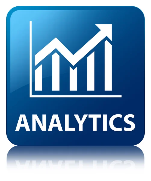 Analytics (statystyki ikona) lśniący niebieski odbicie przycisk kwadratowy — Zdjęcie stockowe