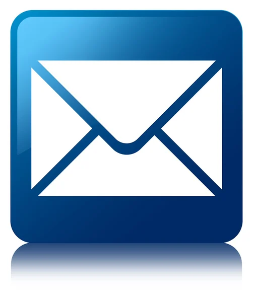 E-mailové ikony lesklý modrý odráží čtvercové tlačítko — Stock fotografie