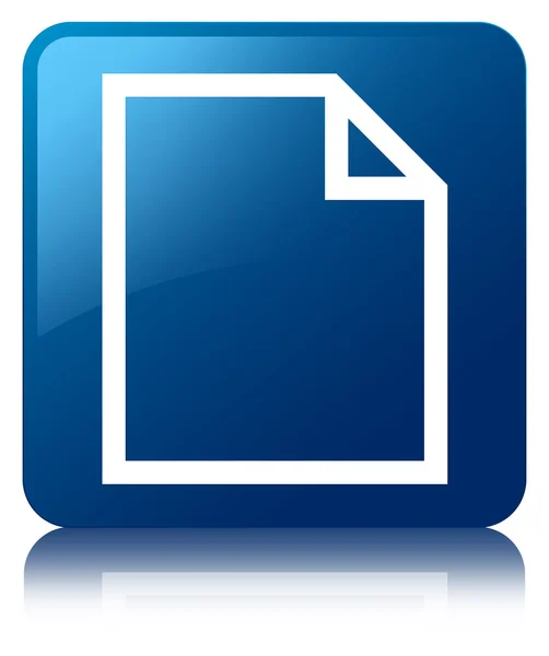 Icono de página en blanco brillante azul reflejado botón cuadrado — Foto de Stock