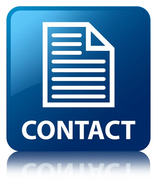 Kontakt (ikonę strony) błyszczący niebieski odbicie przycisk kwadratowy — Zdjęcie stockowe