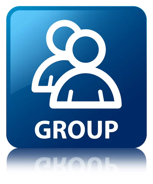 Grupo azul brilhante refletido botão quadrado — Fotografia de Stock