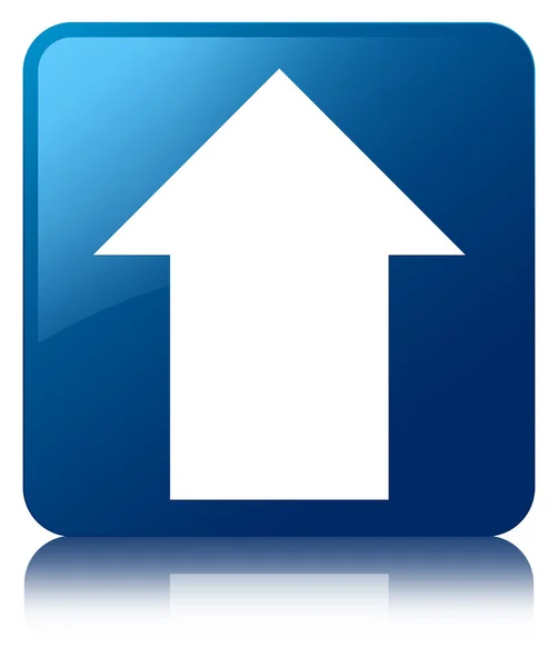 Töltsd fel nyíl ikon fényes kék visszavert négyzet gomb — Stock Fotó