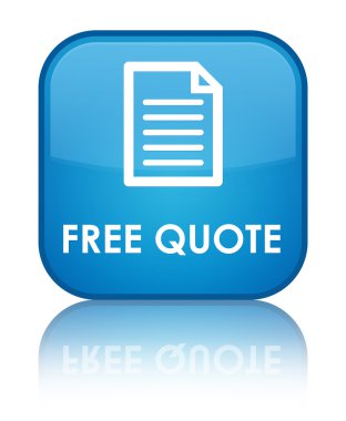 Ücretsiz fiyat teklifi parlak mavi kare düğme yansıyan