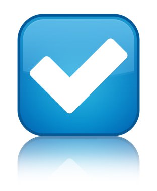 Kutsal kişilerin resmi parlak mavi yansıyan kare düğme doğrulamak