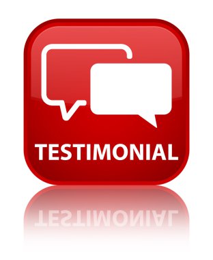 Bonservis parlak kırmızı kare düğme yansıyan