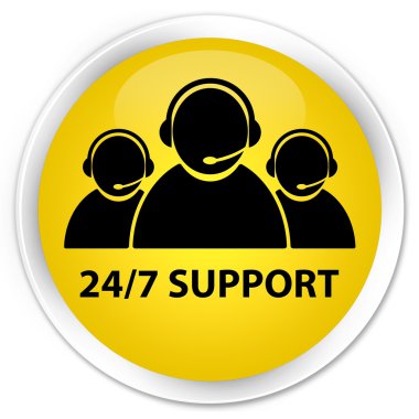 24by7 destek (müşteri bakım simgesi) sarı düğme