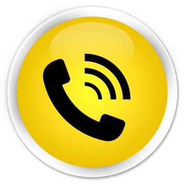 Phone ringing icon yellow button clipart