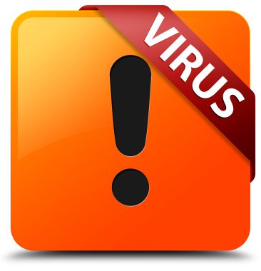 Virüs (uyarı simgesi) parlak sarı kare düğme
