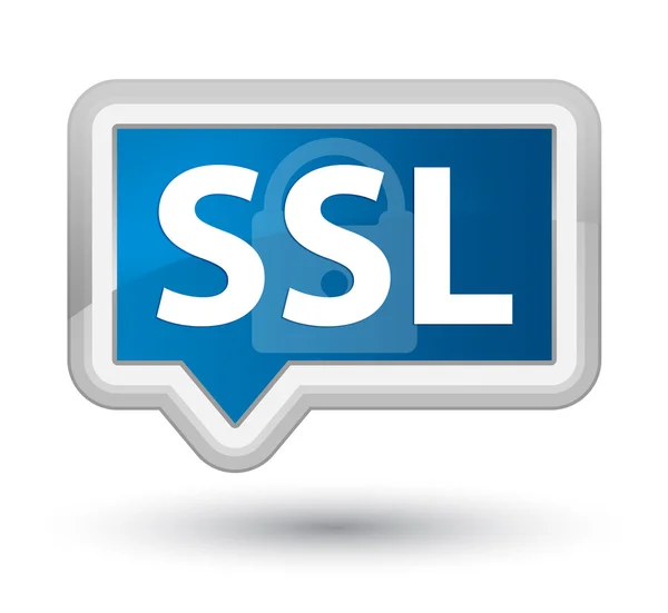 Синяя кнопка SSL — стоковое фото