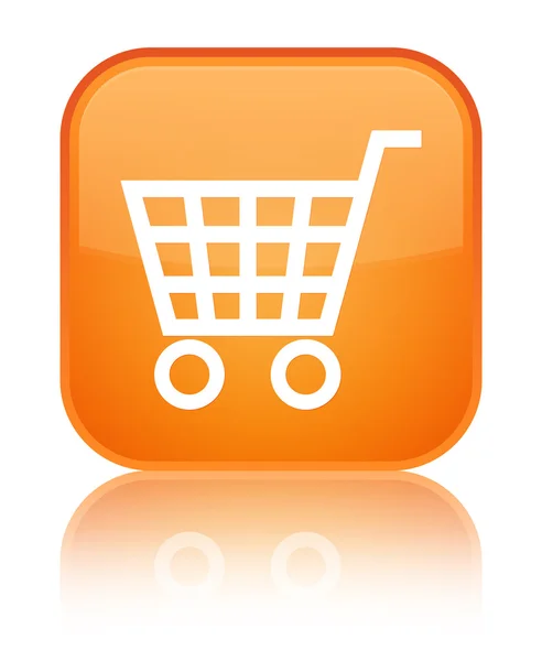 E-Commerce-Symbol glänzend orange reflektierte quadratische Taste — Stockfoto