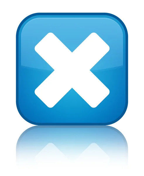 Symbol abbrechen glänzend blau reflektiert quadratischen Knopf — Stockfoto