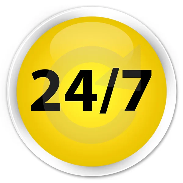 Открытая желтая кнопка поддержки 24х7 — стоковое фото