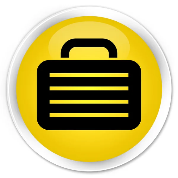 Maletín icono botón amarillo —  Fotos de Stock