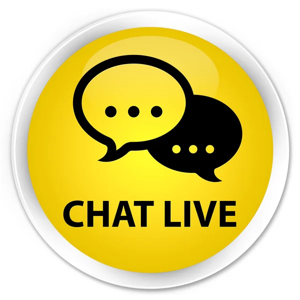 Chat en direct (icône de conversation) bouton jaune — Photo