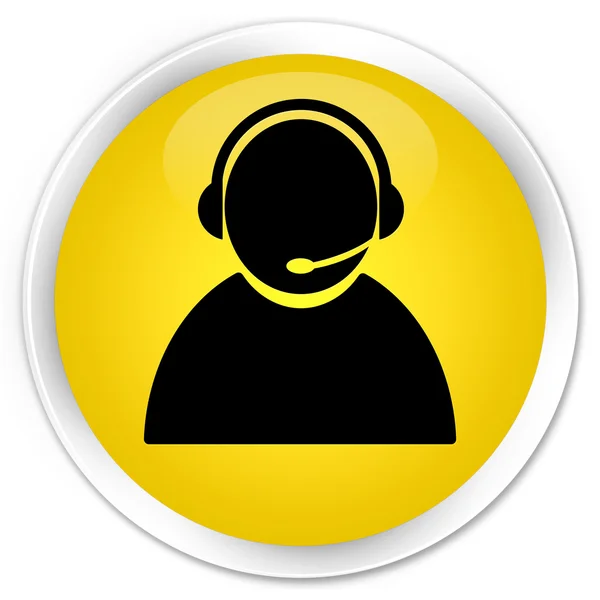 Φροντίδα εικονίδιο κίτρινο κουμπί "πελάτης" — Φωτογραφία Αρχείου