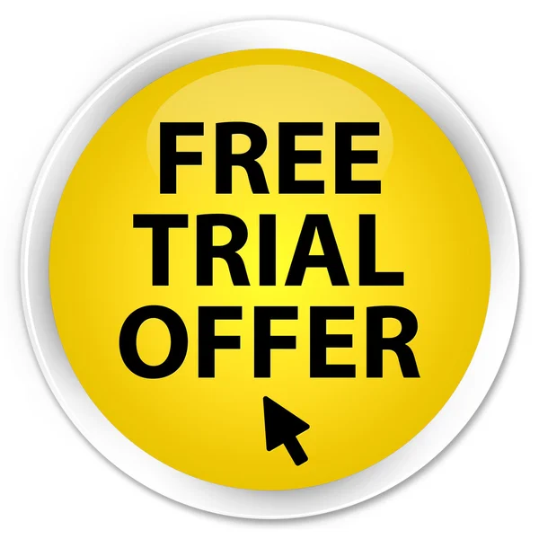 Free trial offer (cursor icon) yellow button — Stock Photo, Image