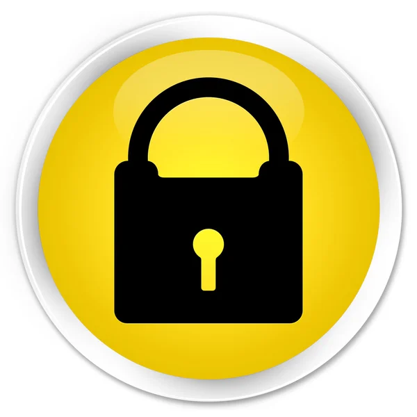 Lock icon yellow button — Stock Photo, Image