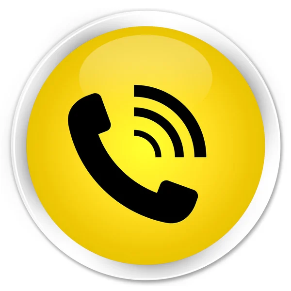 Phone ringing icon yellow button — Stock Photo, Image