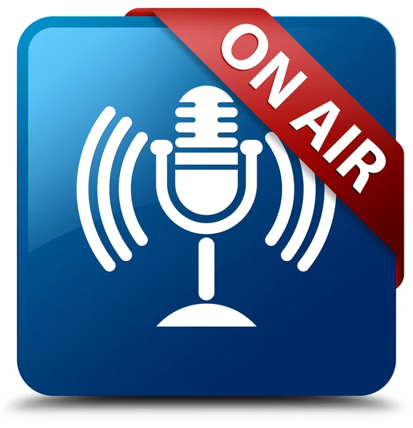 Hava parlak mavi kare düğme üzerinde