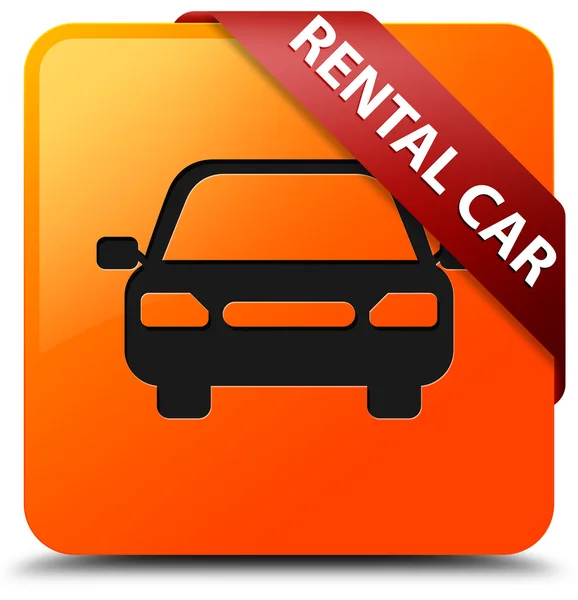 Rental car glossy yellow square button — Stock Photo, Image