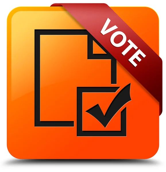 Vote glossy yellow square button — Stock Photo, Image