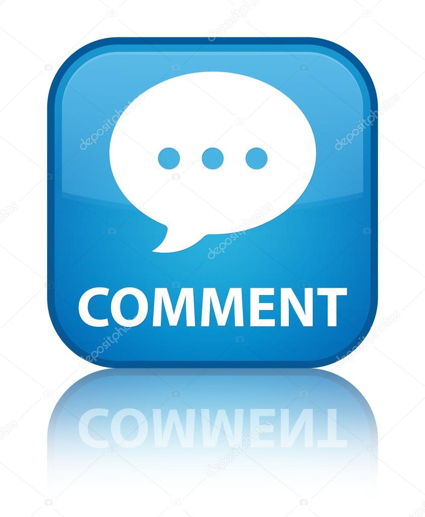 Comment glossy blue reflected square button