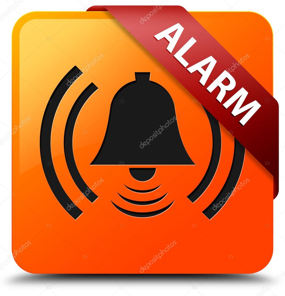 Alarm glossy yellow square button