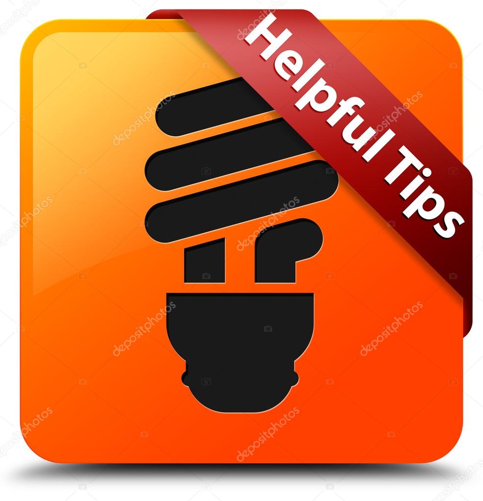 Helpful tips glossy yellow square button