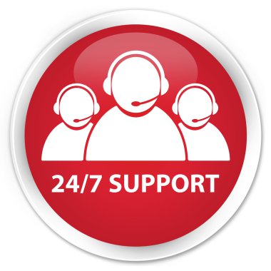 24by7 destek (müşteri bakım simgesi) kırmızı düğme