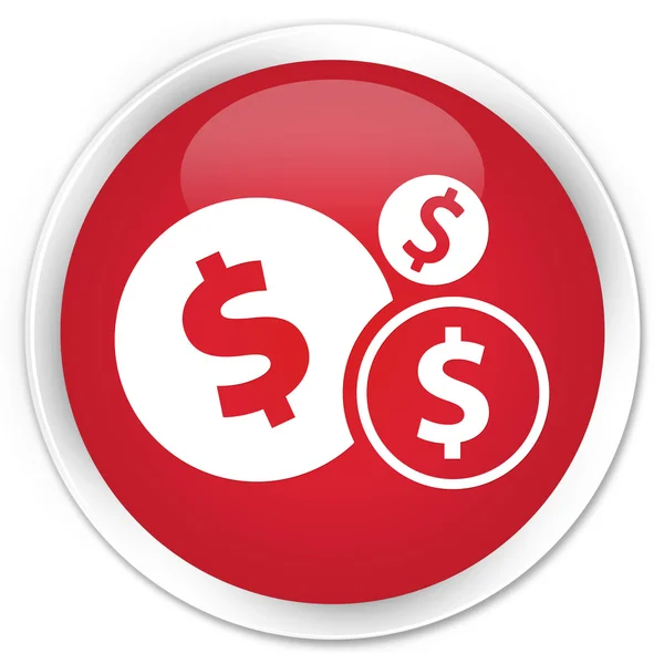 Finans (dolar işareti) kırmızı kutsal kişilerin resmi düğme — Stok fotoğraf