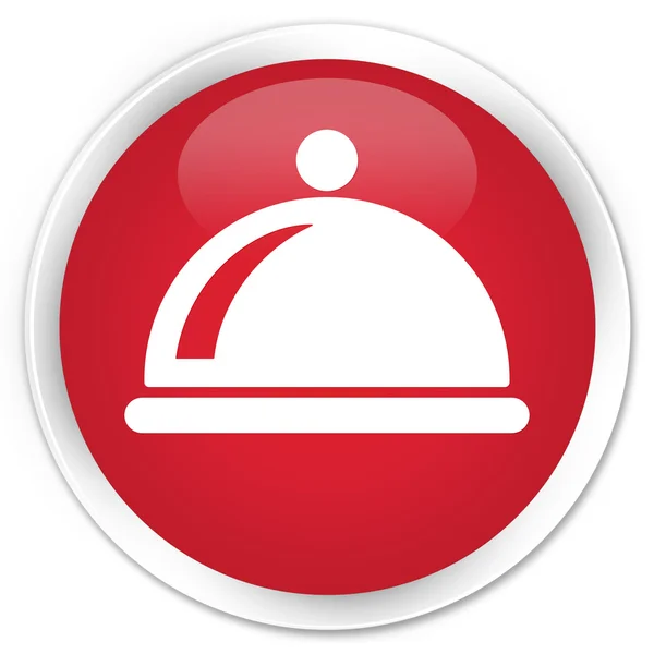 食品皿アイコンの赤ボタン — ストック写真