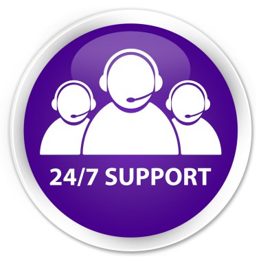 24by7 destek (müşteri bakım ekibi simgesi) mor düğme