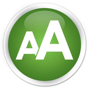 Yazı tipi boyutu simgesi yeşil düğmesi