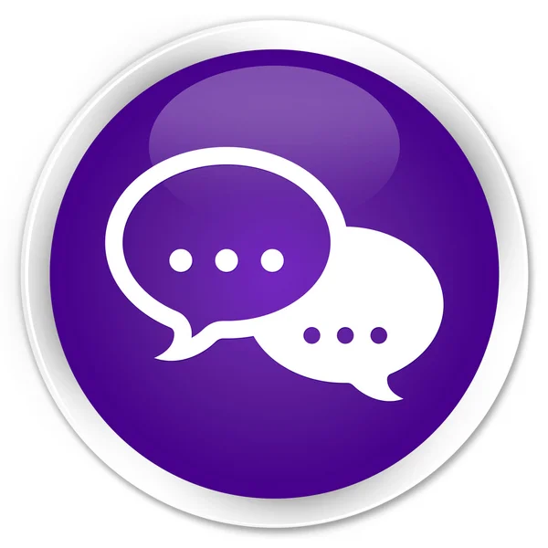 Chat icona viola pulsante — Foto Stock