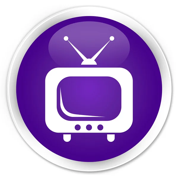 Icône TV bouton violet — Photo