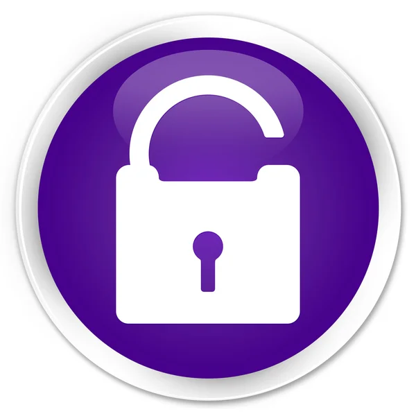 Odblokować fioletowy ikona przycisku — Zdjęcie stockowe