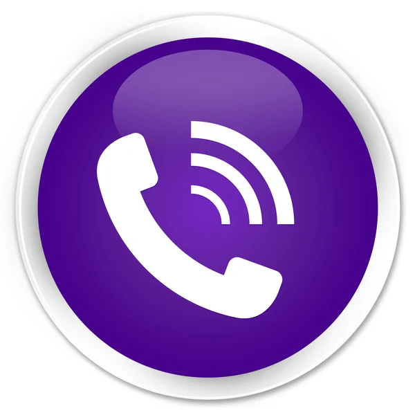 Telefono icona squillo pulsante viola — Foto Stock