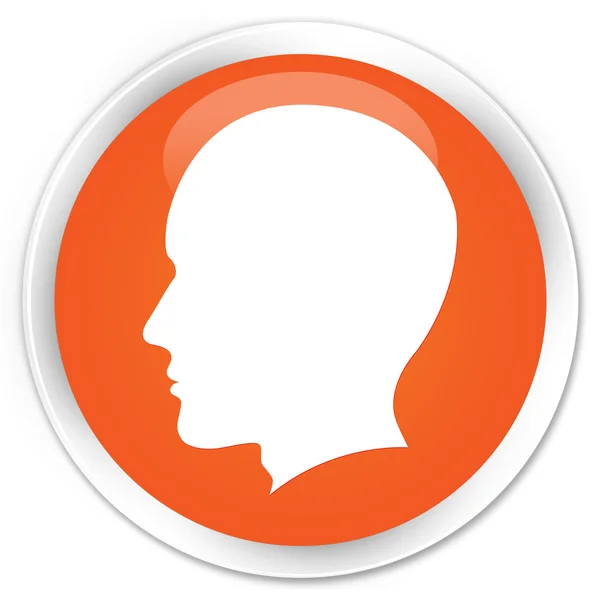 남성 얼굴 오렌지 아이콘 버튼 — 스톡 사진