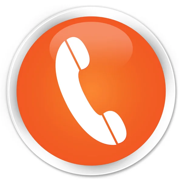 Telefonu ikonu oranžové tlačítko — Stock fotografie